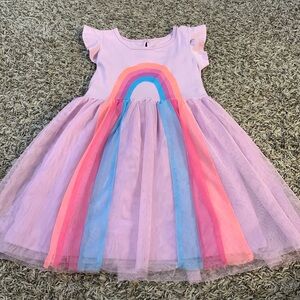 Girls Sparkle Rainbow Dress with tulle Size 6/6x